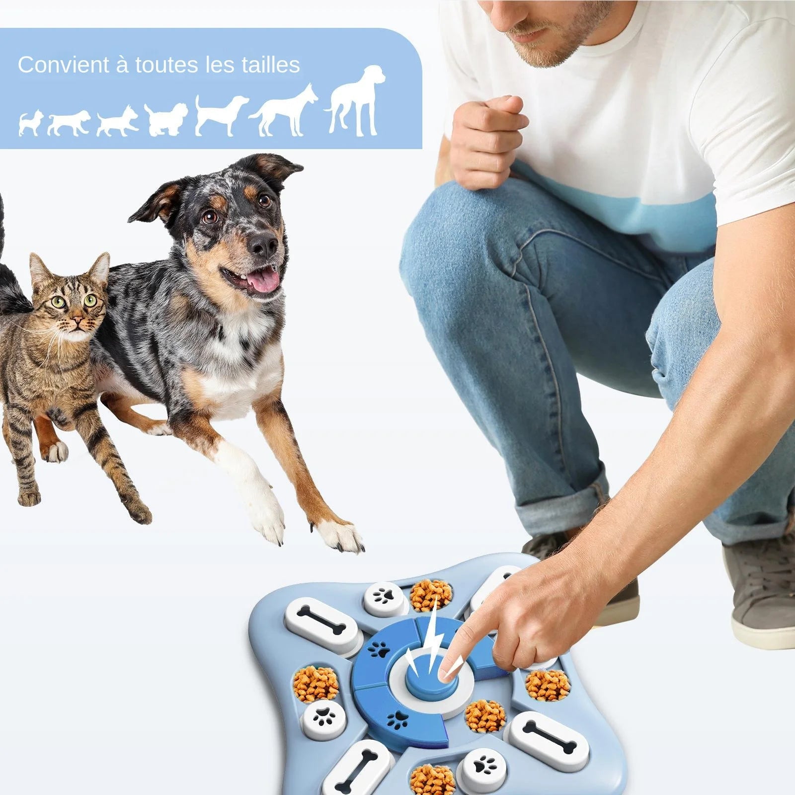 Mangeoire lente interactive pour chien – jouet anti-ennui en appartement